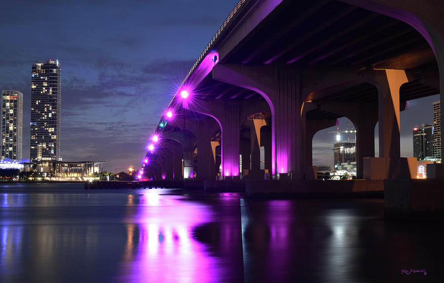 Miami Under The 395 At Night Photograph by Ken Figurski