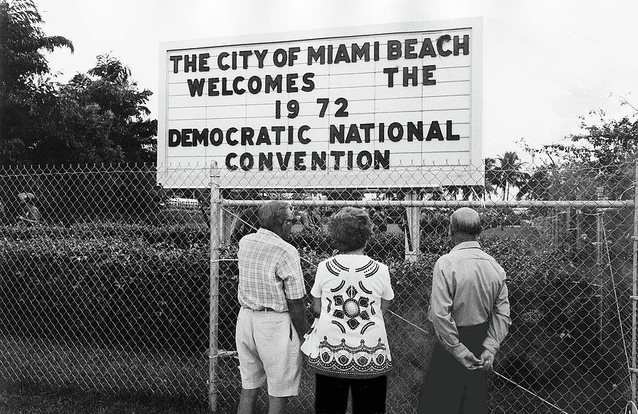 Miami welcoming visitors sign Democratic National Convention Miami Beach Florida 1972 Photograph by David Lee Guss