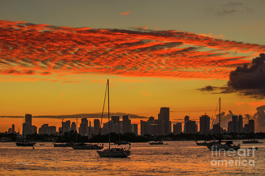 Miamis Skyline and Biscayne Bay Photograph by Rene Triay FineArt Photos
