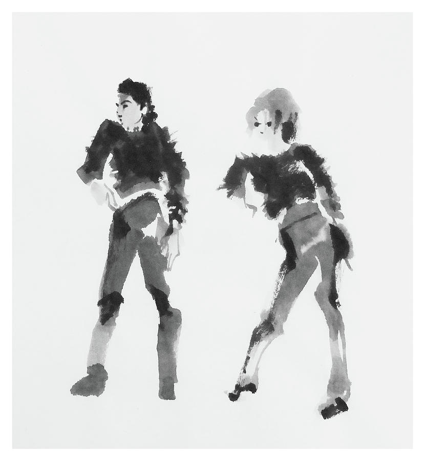 Michael Jackson Drawing - Michael and Janet by Hitomi Osanai
