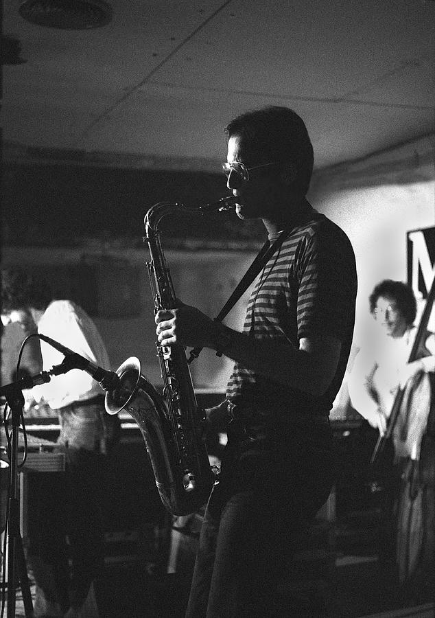 Black And White Photograph - MICHAEL BRECKER Kicking up by Philippe Taka