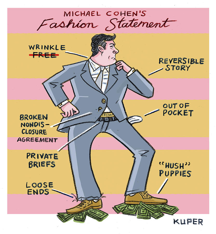 Donald Trump Drawing - Michael Cohens Fashion Statement by Peter Kuper