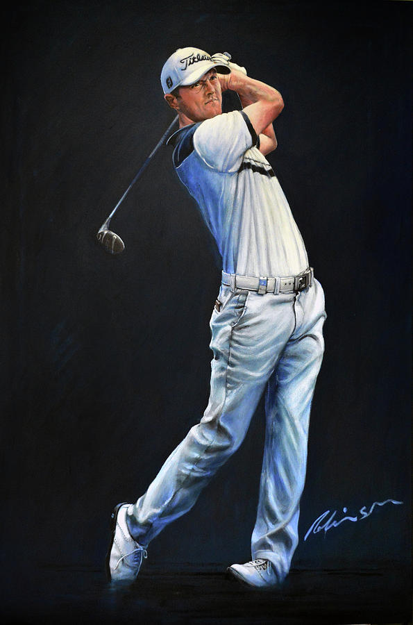 Golfers Painting - Michael Hoey Portrait by Mark Robinson Golfers Painting - Michael Hoey Portrait by Mark Robinson