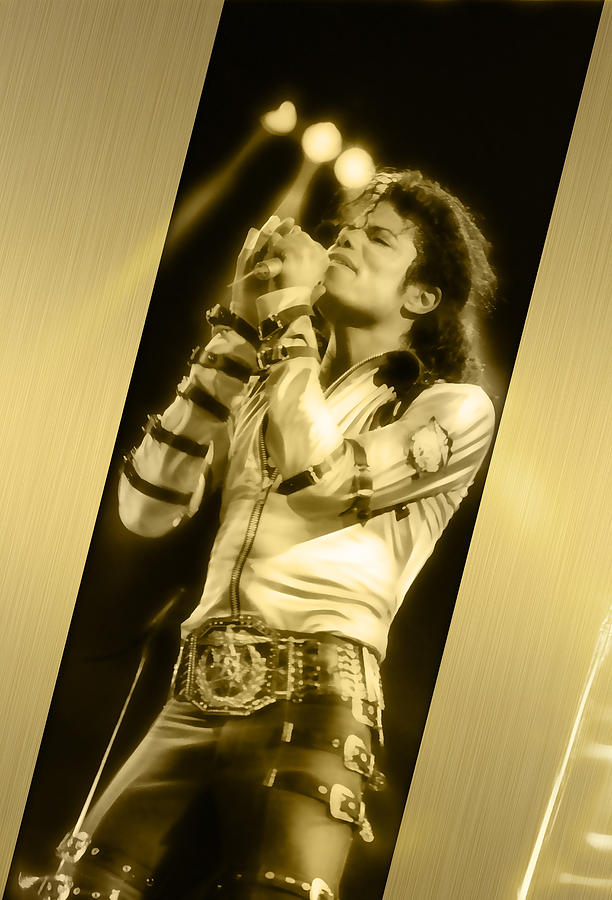 Michael Jackson 24k Gold Mixed Media by Marvin Blaine