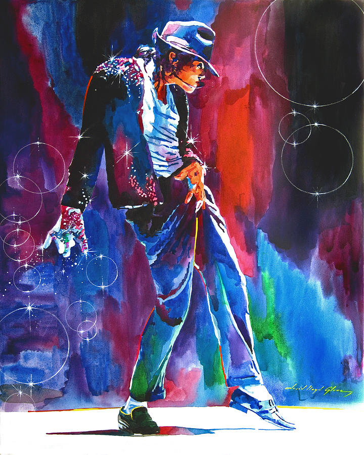 Michael Jackson Action Painting by David Lloyd Glover