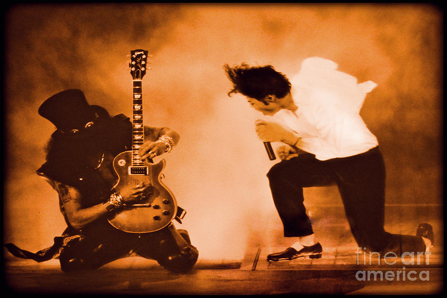 Michael Jackson And Slash  Photograph by Gary Keesler