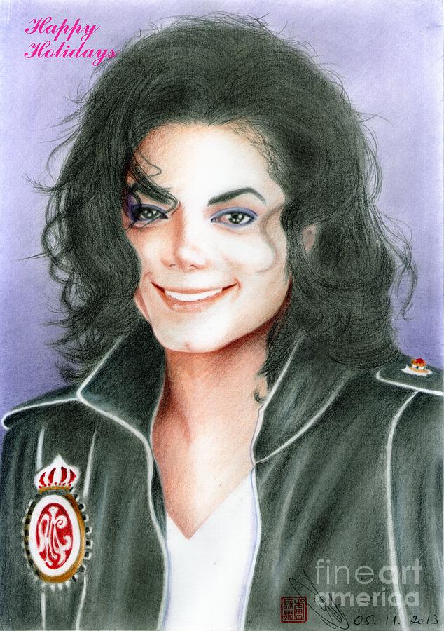 Michael Jackson Christmas Card 2016 - 004 Drawing by Eliza Lo