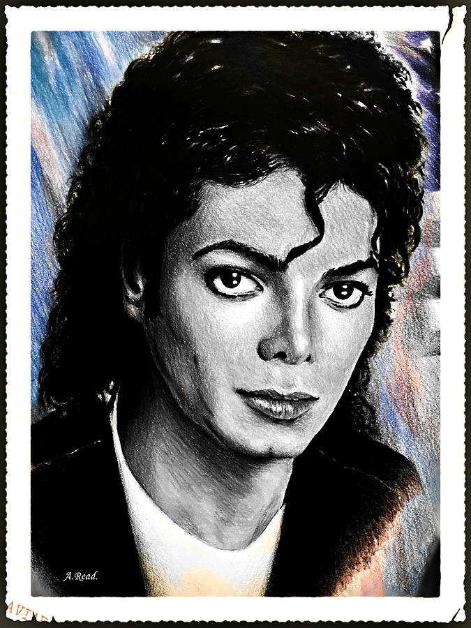 Michael Jackson stamp design Painting by Andrew Read
