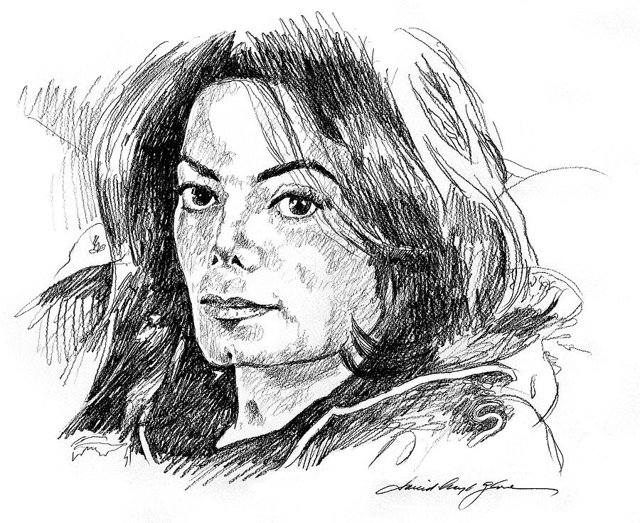 Michael Jackson Thoughts Drawing by David Lloyd Glover
