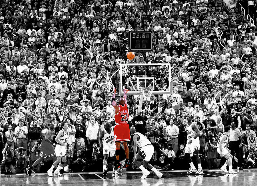 Basketball Photograph - Michael Jordan Chicago Bulls A Shot for the Ages by Elite Editions