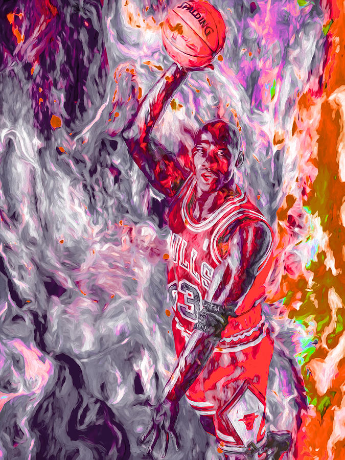 Michael Jordan Chicago Bulls Digital Painting Photograph by David Haskett II