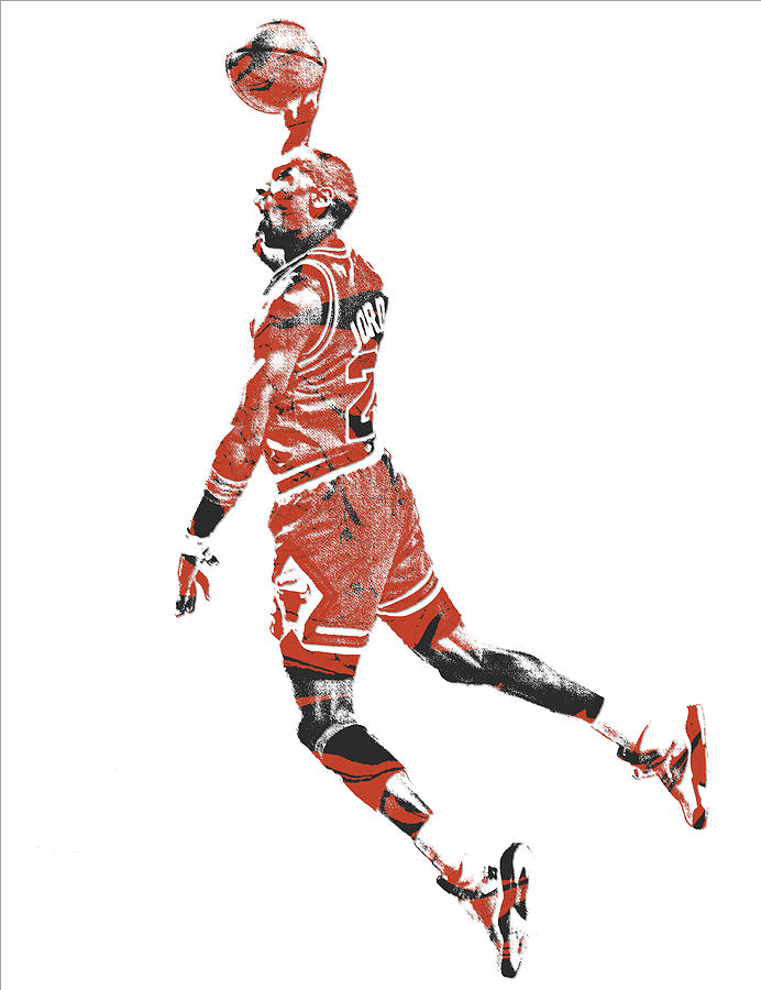 Michael Jordan Chicago Bulls Abstract Art 2 by Joe Hamilton