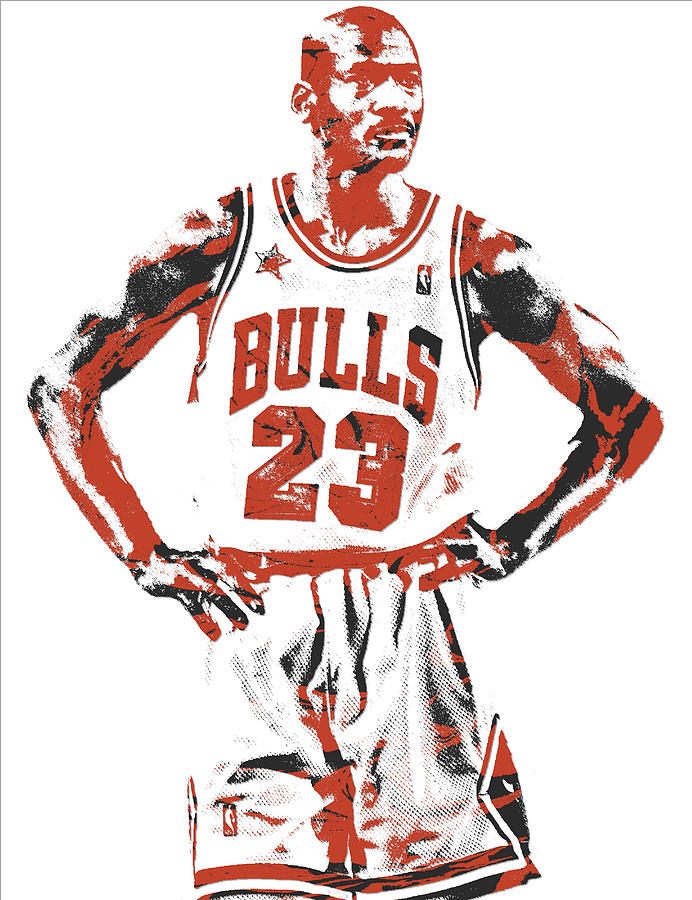 Michael Jordan Drawing - Chicago Bulls - DeMoose Art 
