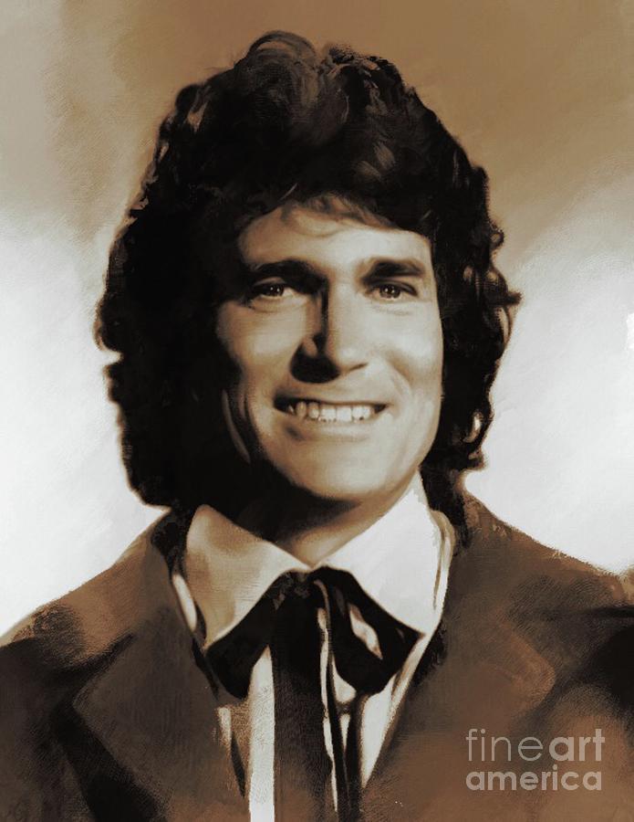 Hollywood Painting - Michael Landon, Hollywood Classics by Esoterica Art Agency