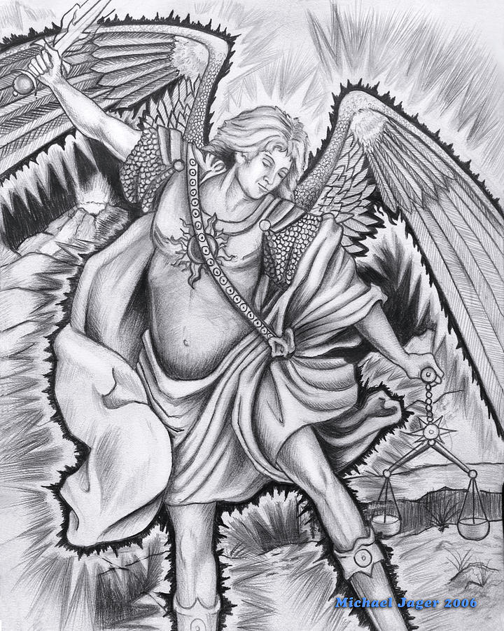 The Archangel Michael Drawing - Michael by Michael Jager.