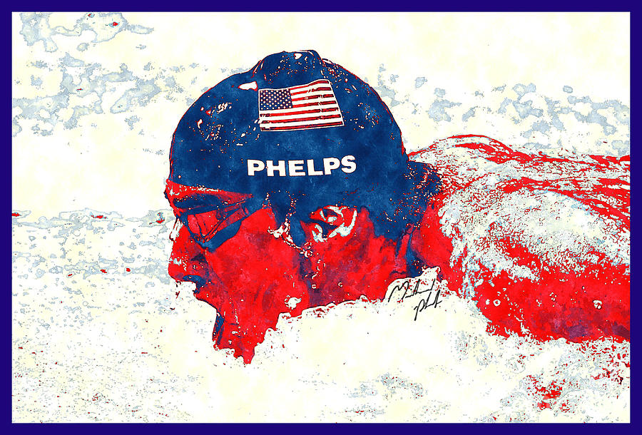 Michael Phelps Digital Art by Binka Kirova
