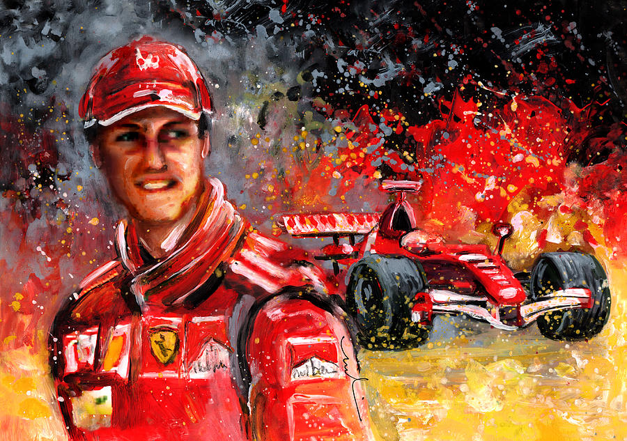 Michael schumacher Painting by Miki De Goodaboom