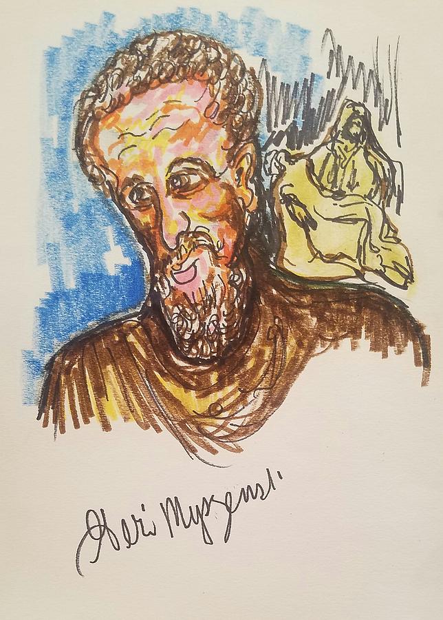 Michelangelo Drawing - Michaelangelo by Geraldine Myszenski