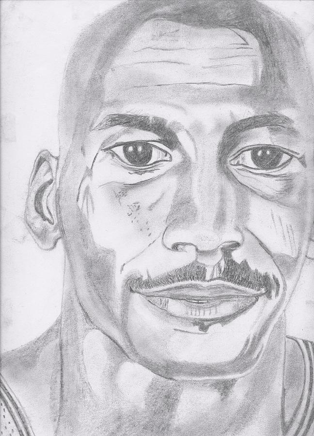 Micheal Jordan Drawing by Steve A Rhoden - Pixels