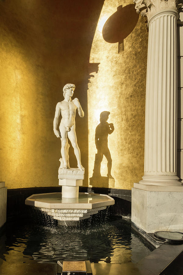 Michelangelos David Gracing an Opulent Niche Fountain Photograph by Georgia Mizuleva