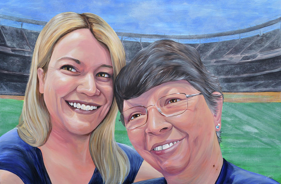 Michele and Mom Painting by Jessica Tookey
