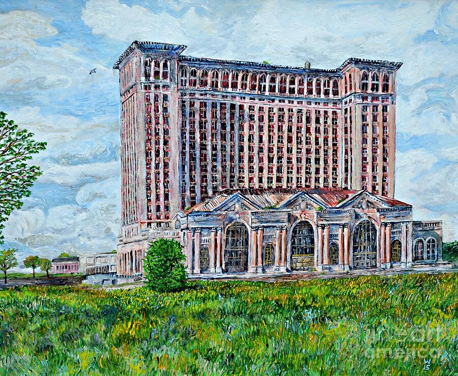 Michigan Central Station Painting by Richard Wandell