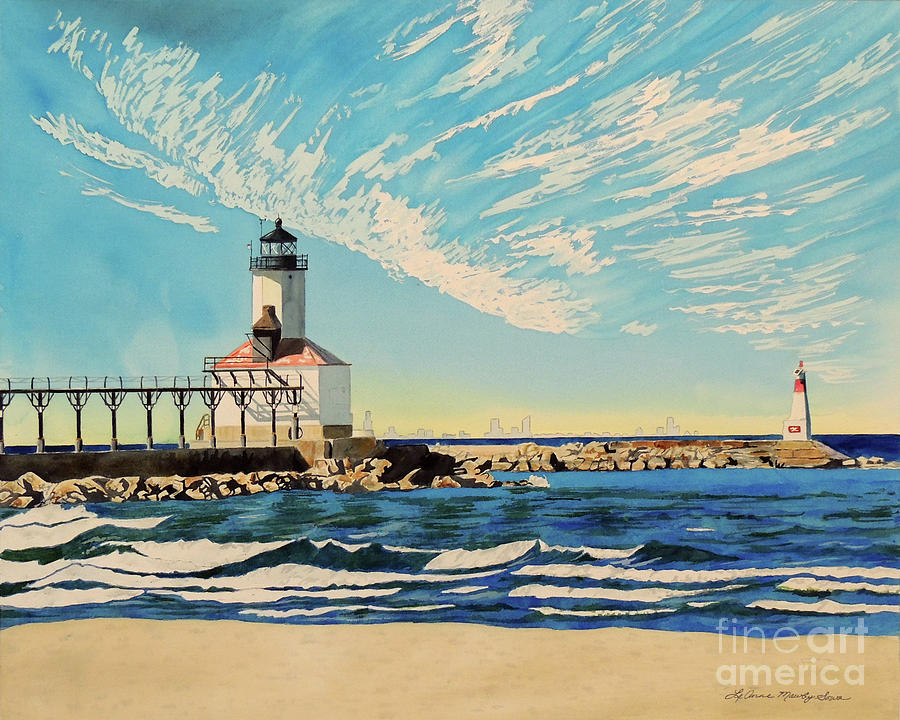 Michigan City Chicago Dreams Painting by LeAnne Sowa