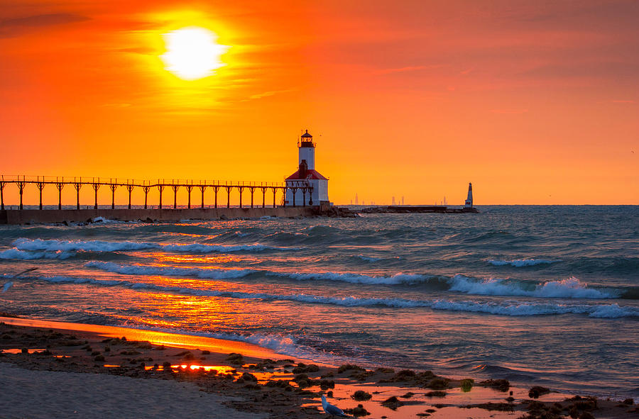 Michigan City Sunset Photograph By Jackie Novak - Pixels