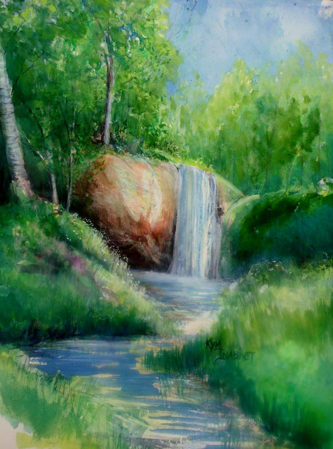 Falls Painting - Michigan Falls by Kym Inabinet Falls Painting - Michigan Falls by Kym Inabinet