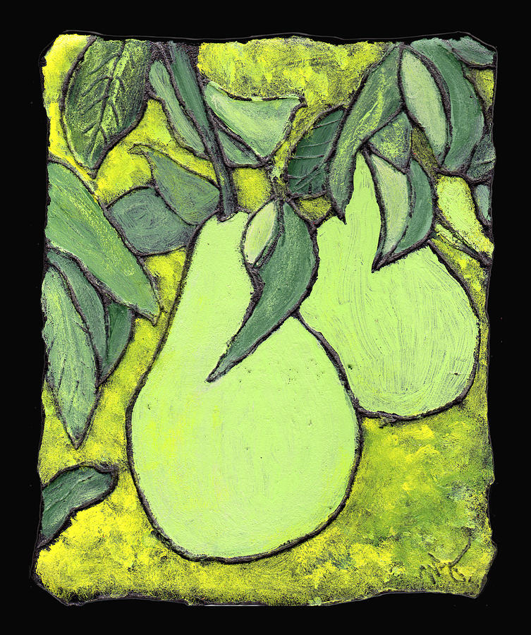 Michigan Pears Painting by Wayne Potrafka