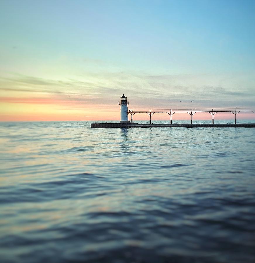 Sunset Photograph - Michigan Pier by Matt Hunter