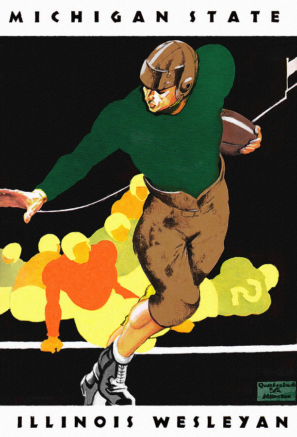 Michigan State University Painting - Michigan State 1933 Vintage Football Program by Big 88 Artworks
