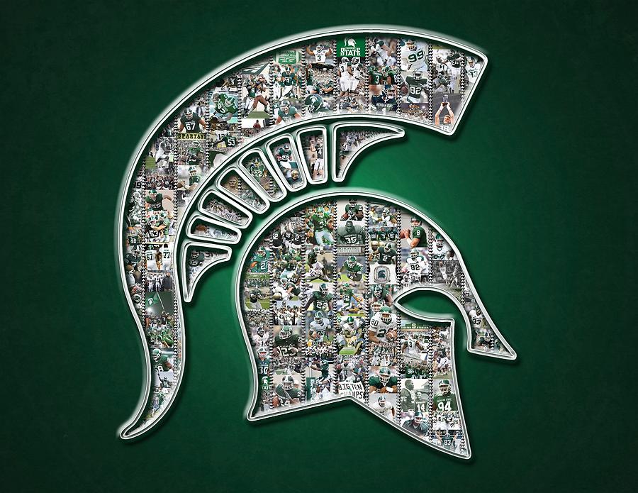 Football Digital Art - Michigan State Spartans Football by Avid Sports Fan