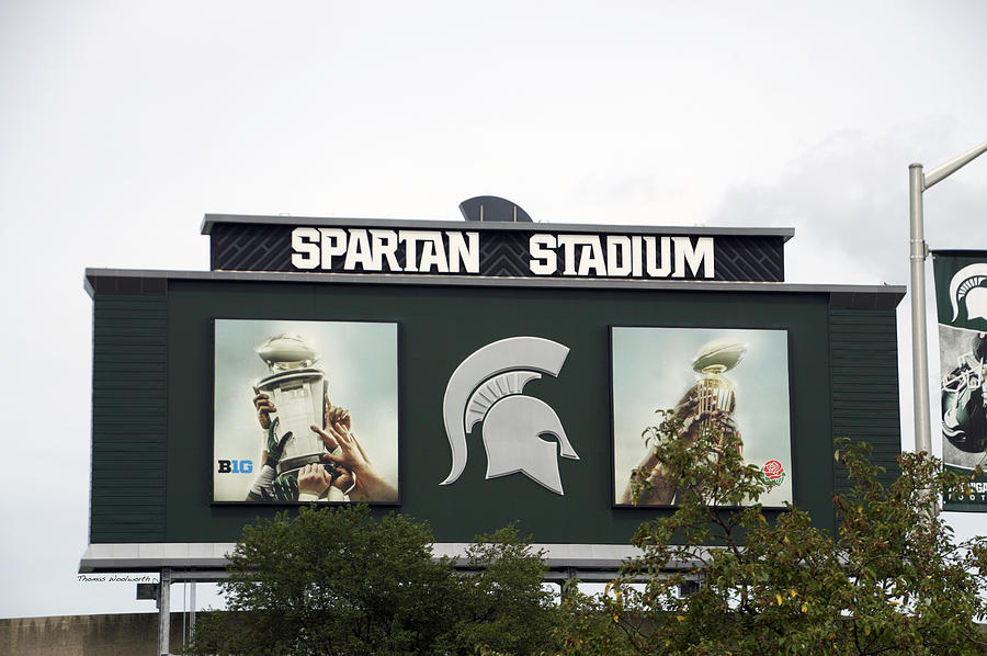Michigan State University Spartan Stadium Signage Photograph by Thomas Woolworth