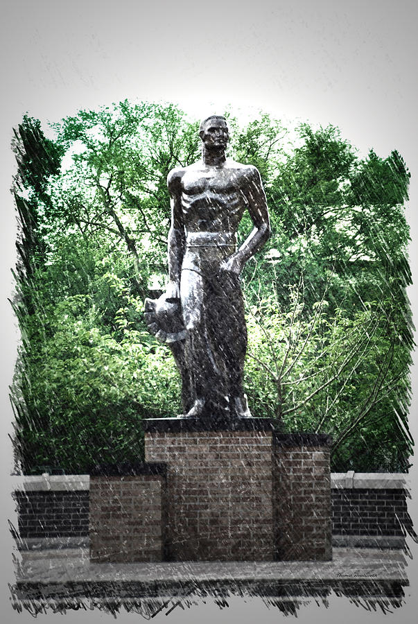 Michigan State University Spartan Statue Pa Vertical Photograph By Thomas Woolworth