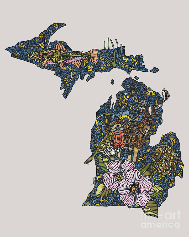 Michigan Digital Art by MGL Meiklejohn Graphics Licensing