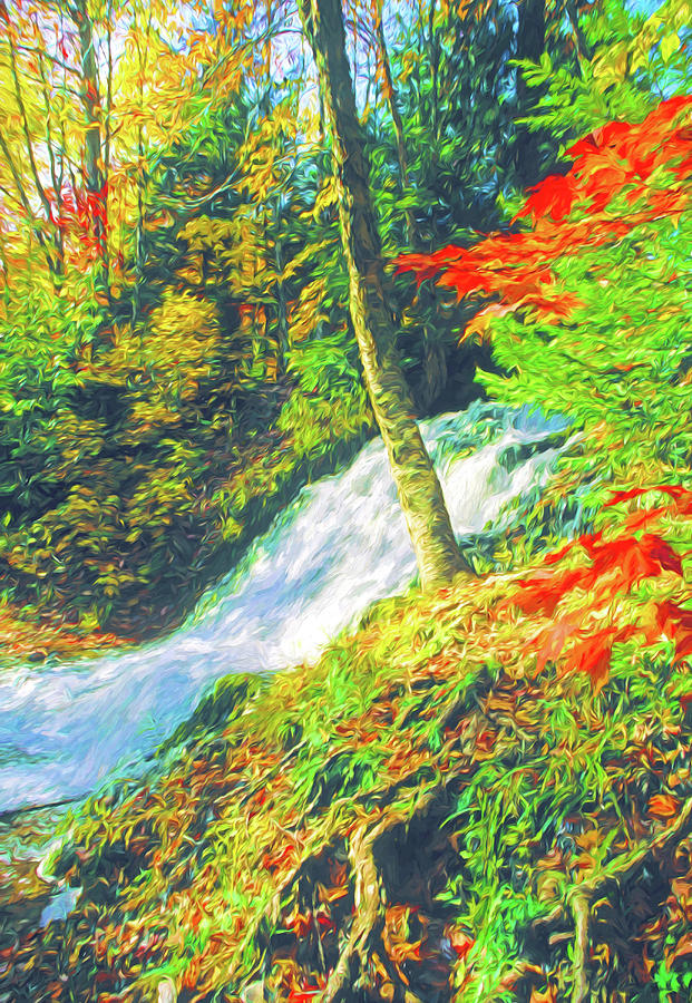 Michigans Carp River Falls Digital Art