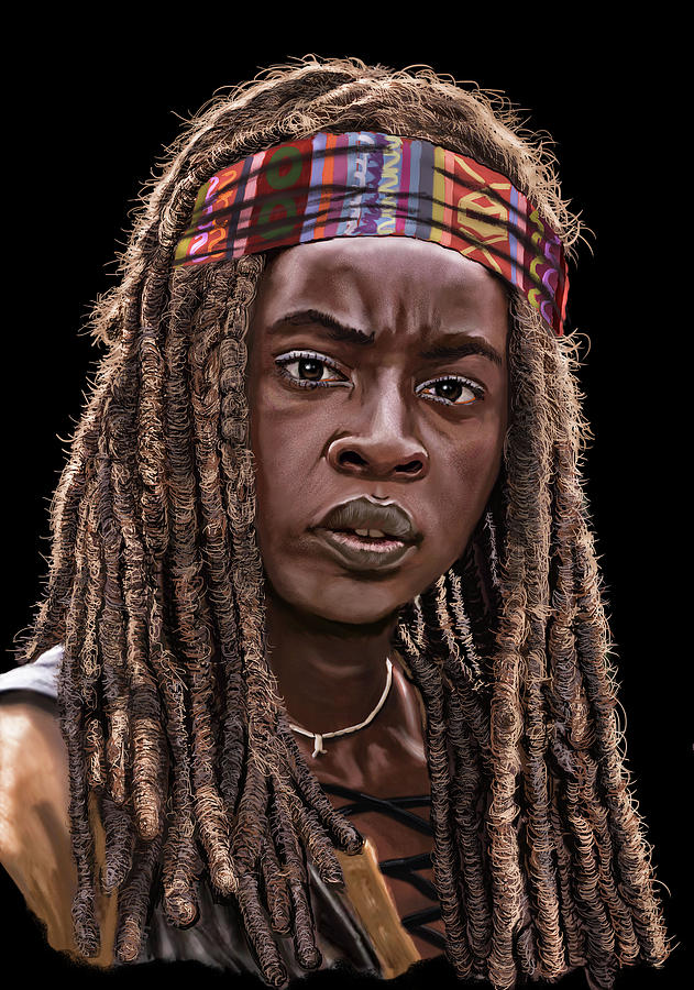 Michonne The Walking Dead Digital Drawing Painting by Femchi Art