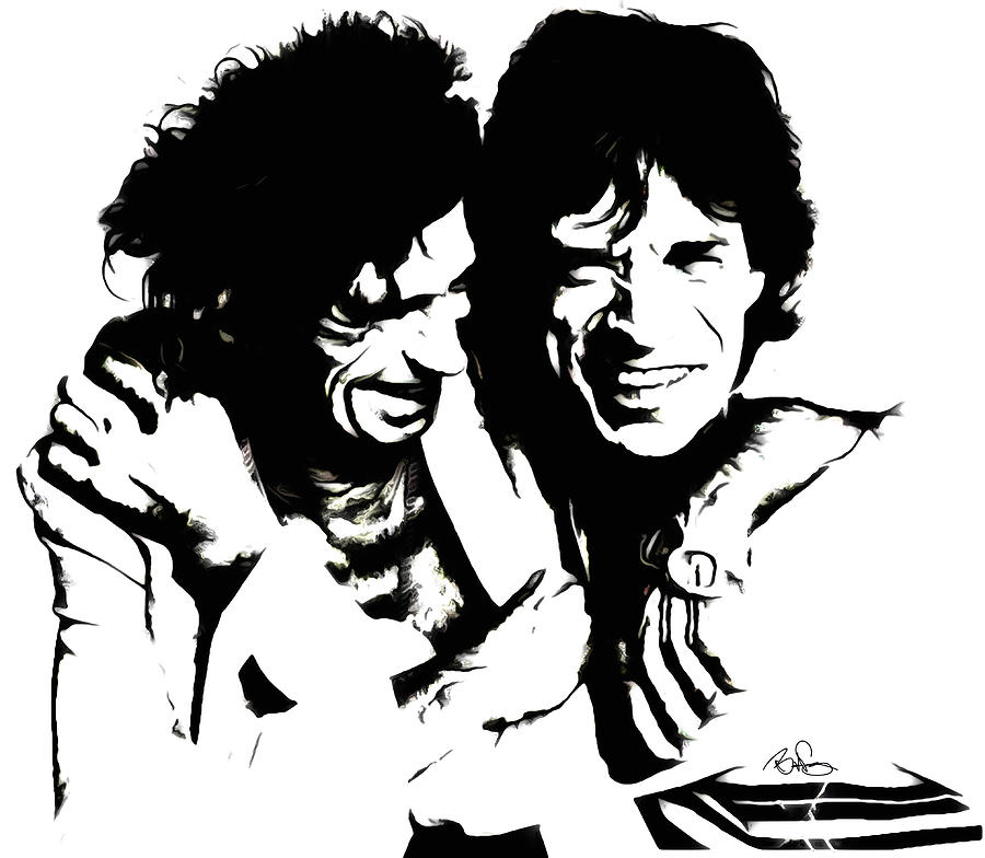 Mick Jagger and Keith Richards 3c  Painting by Brian Reaves
