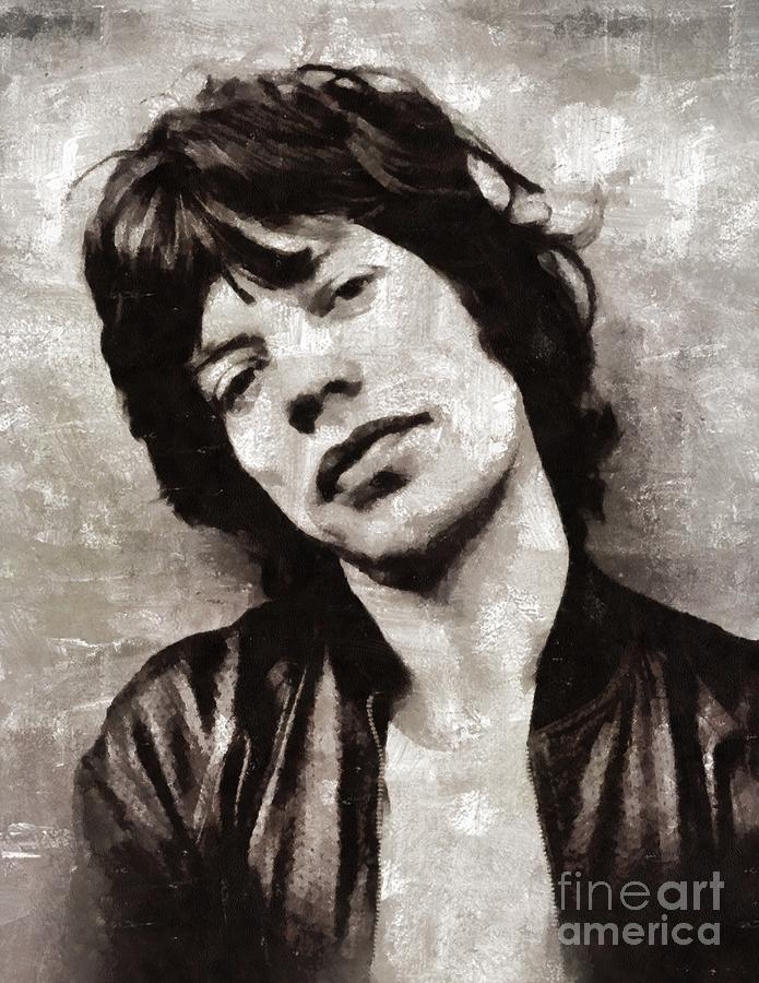 Mick Jagger by Mary Bassett Painting by Esoterica Art Agency