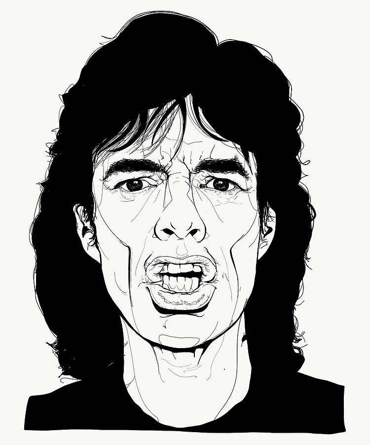 Mick Jagger Portrait Drawing by Camoes faz desenhos