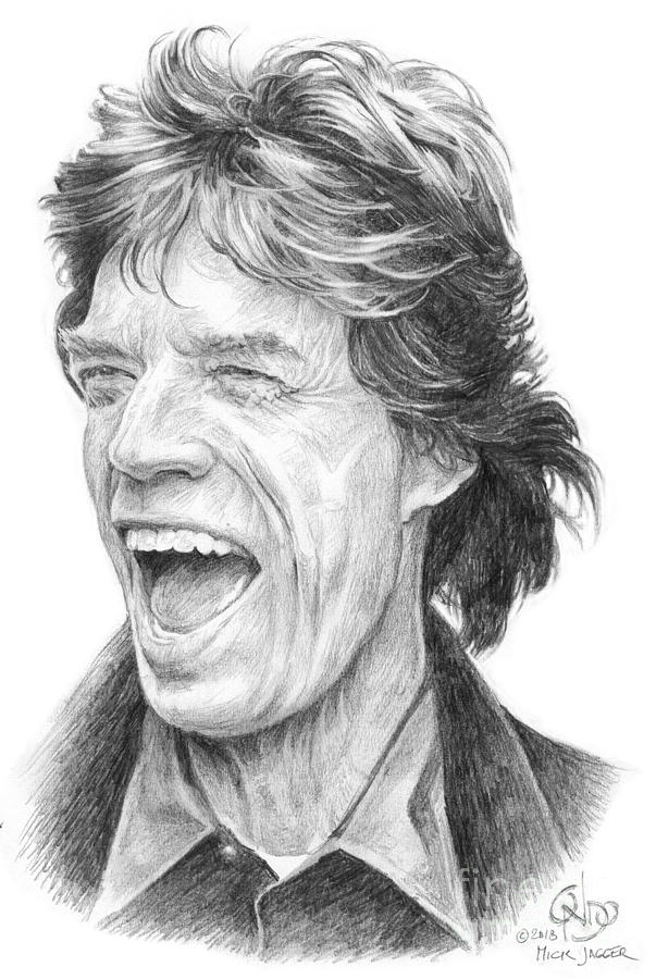 Mick Jagger, Rolling Stones Drawing by Vlado Ondo