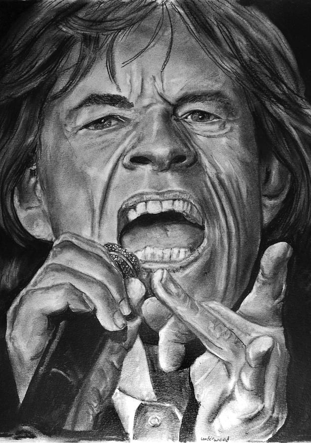 Mick Jagger Drawing by William Underwood