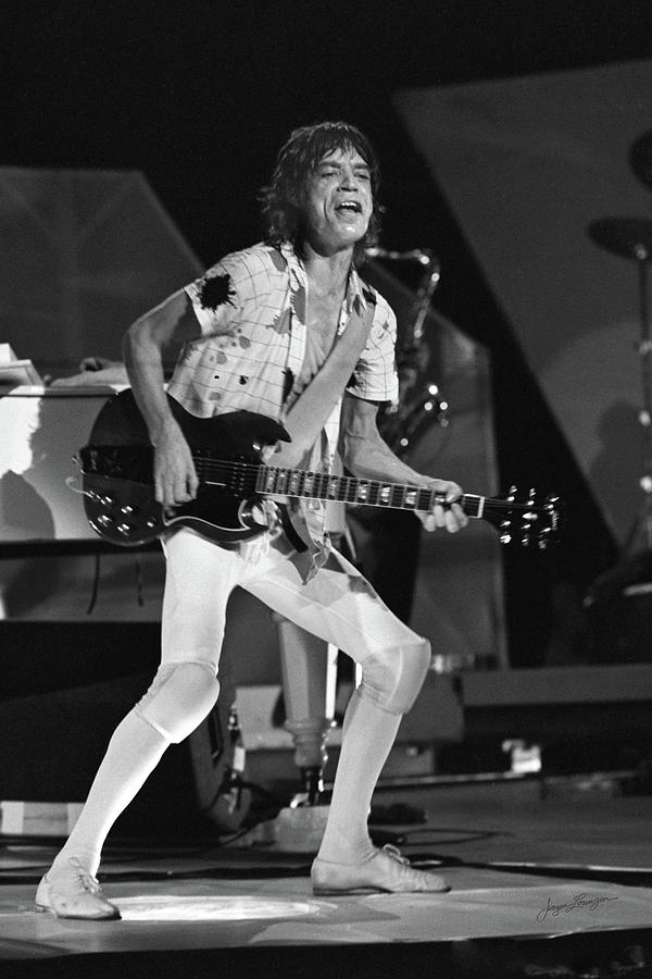 Mick Plays Guitar on Stage Photograph by Jurgen Lorenzen