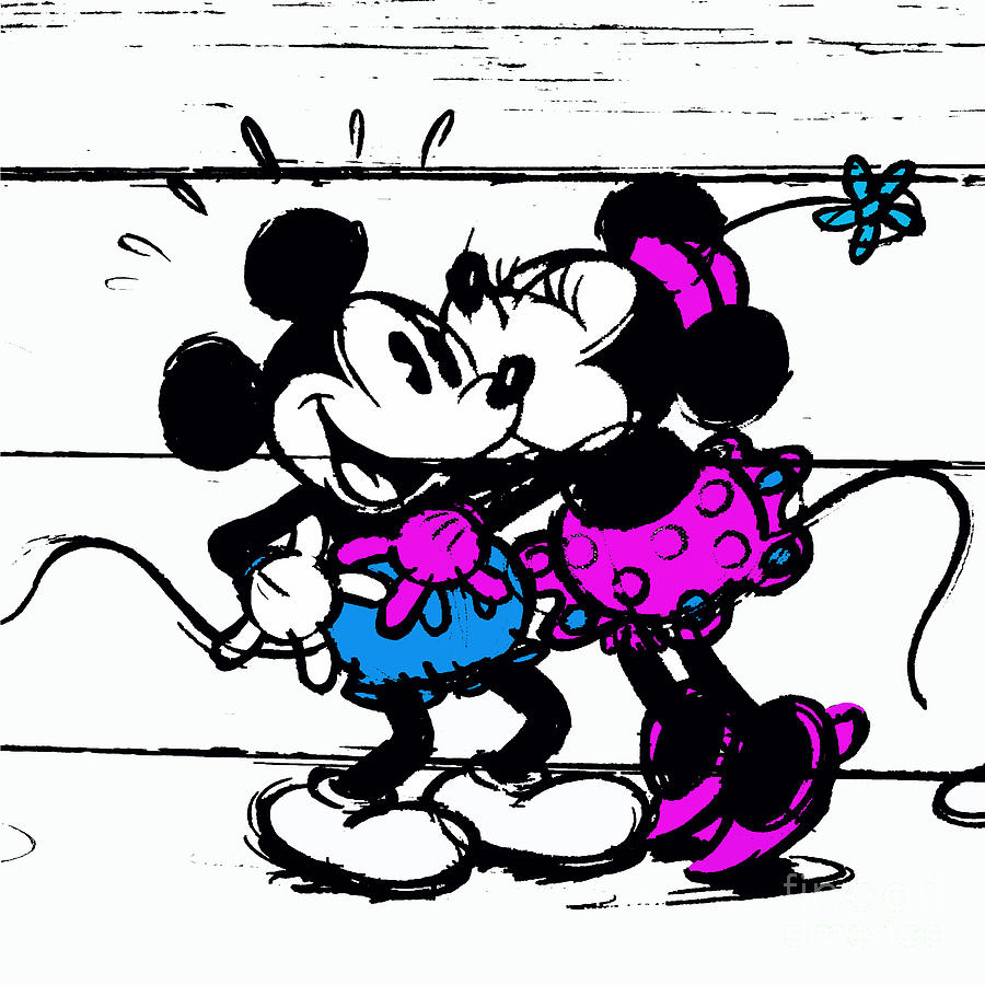 Mickey and Minnie Painting by Saundra Myles