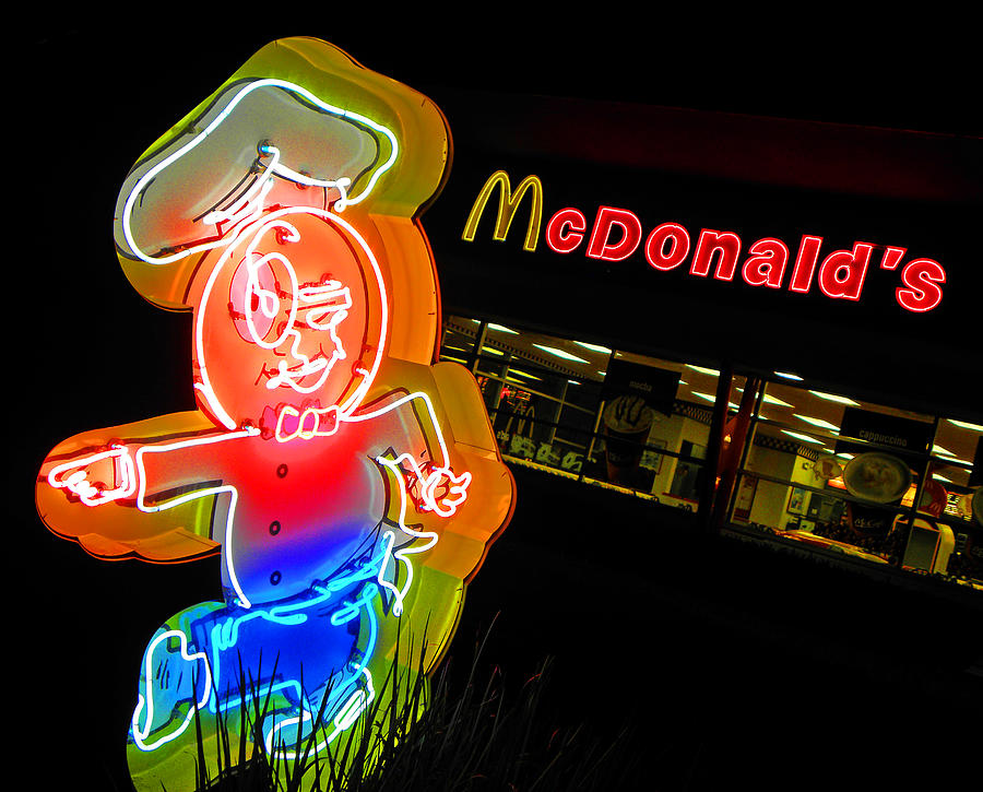 Neon Photograph - Mickey Ds by Elizabeth Hoskinson