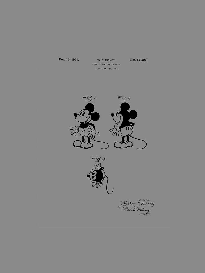 Mickey Mouse 1930 Patent Photograph by Barry Jones