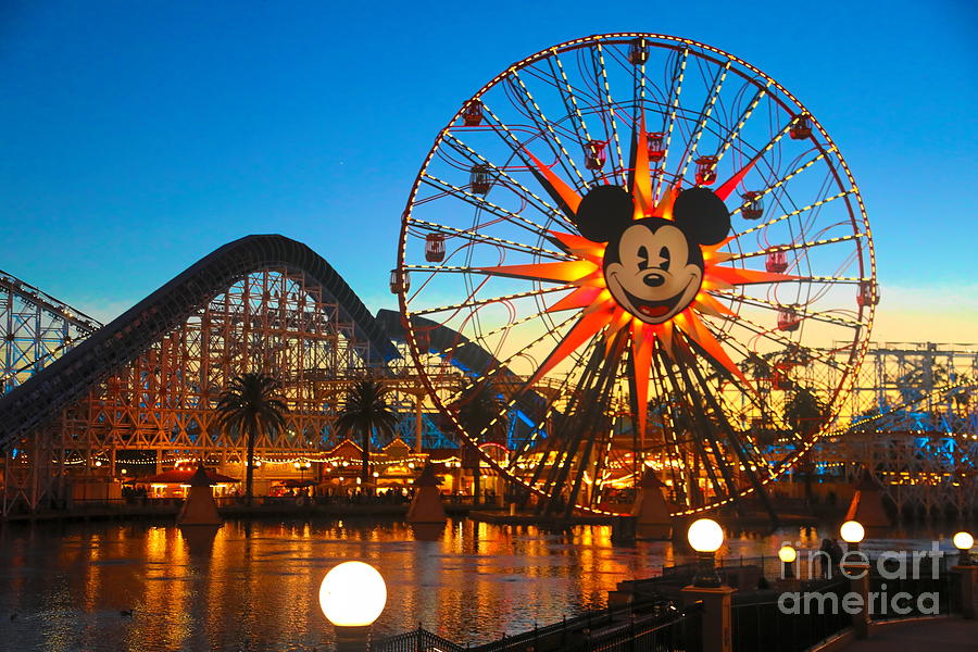 Mickey Mouse California Adventure Ferris Wheel Ride  Photograph by Chuck Kuhn