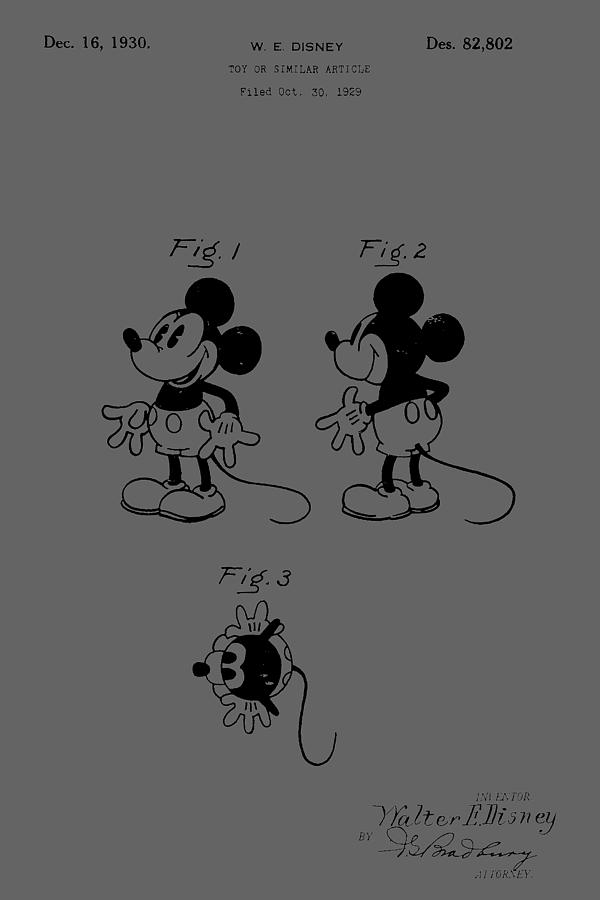Mickey Mouse Character Figure Patent 1929 Photograph by Chris Smith