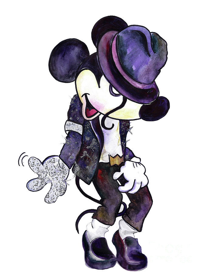 Mickey Mouse-Michael Jackson Painting by Salome Mikaberidze